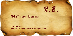Nérey Barna névjegykártya